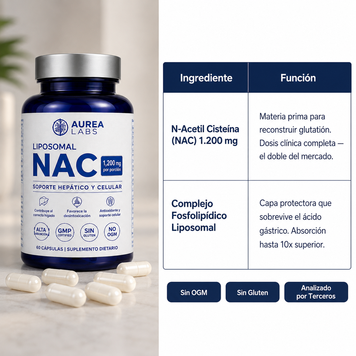 Aurea LABS | El NAC liposomal que reactiva tu hígado y te devuelve la energía