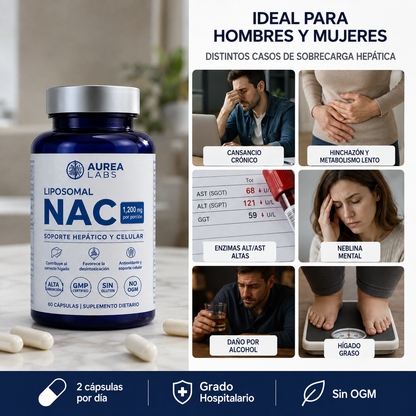 Aurea LABS | El NAC liposomal que reactiva tu hígado y te devuelve la energía
