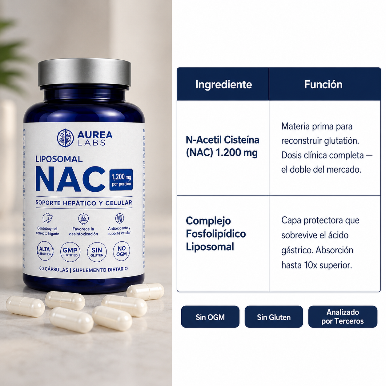 Aurea LABS | El NAC liposomal que reactiva tu hígado y te devuelve la energía