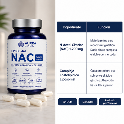 Aurea LABS | El NAC liposomal que reactiva tu hígado y te devuelve la energía